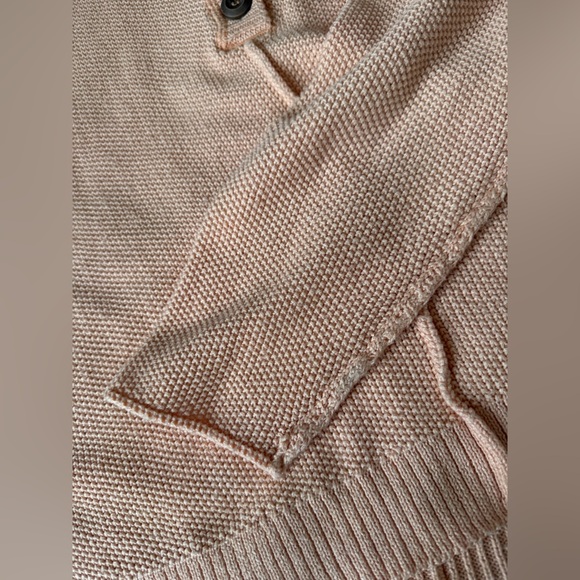 Natural Reflections Women’s Peach pink  Knit Sweater 1/4 Button Up Size Medium - Picture 7 of 9